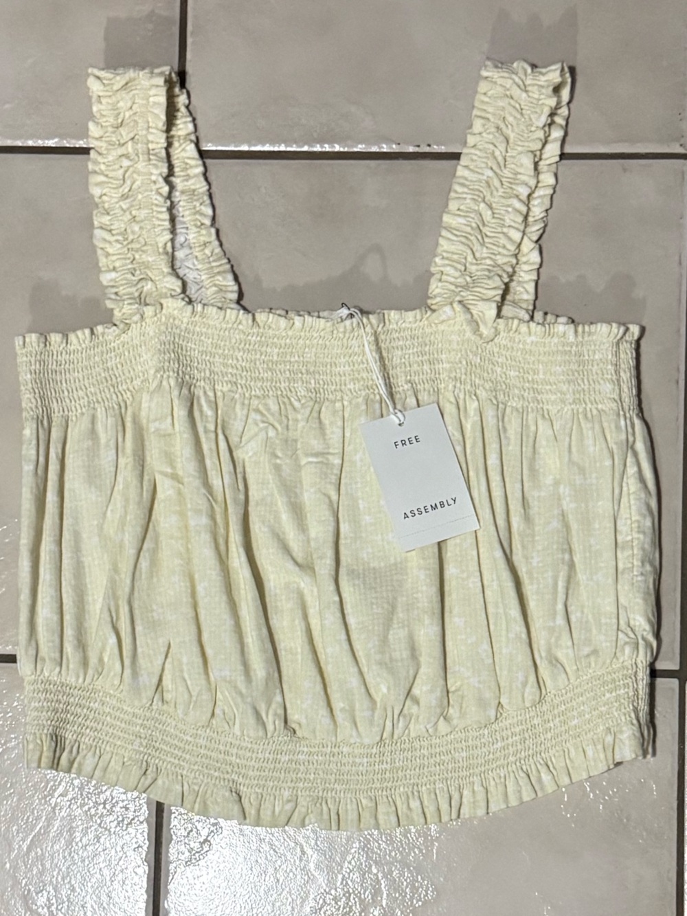 Free Assembly Smocked Crop Top